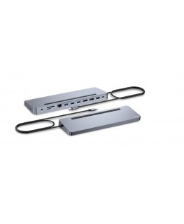 i-tec C31FLAT2PDPRO dokstacija Vadu USB 3.2 Gen 1 (3.1 Gen 1) Type-C Sudrabs