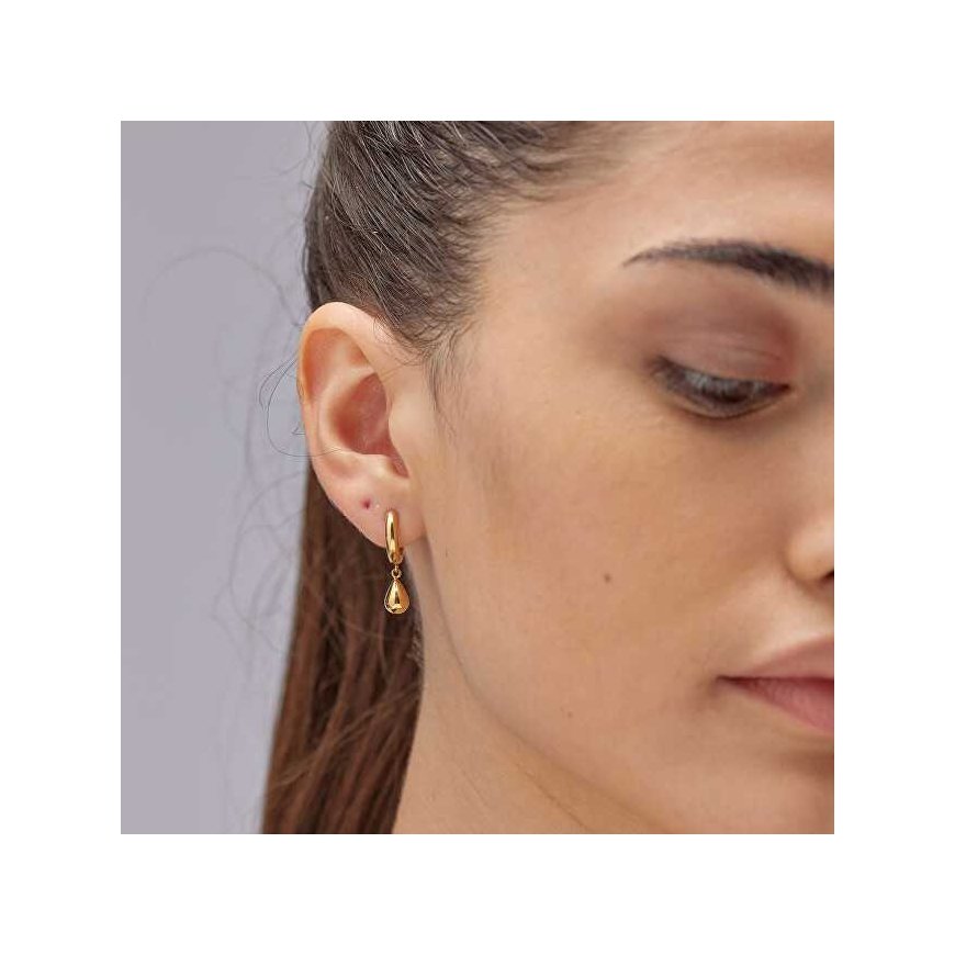 Brosway Gold Plated Hoop Earrings with Tear Drop Perfect Pendants BPC45 – 2