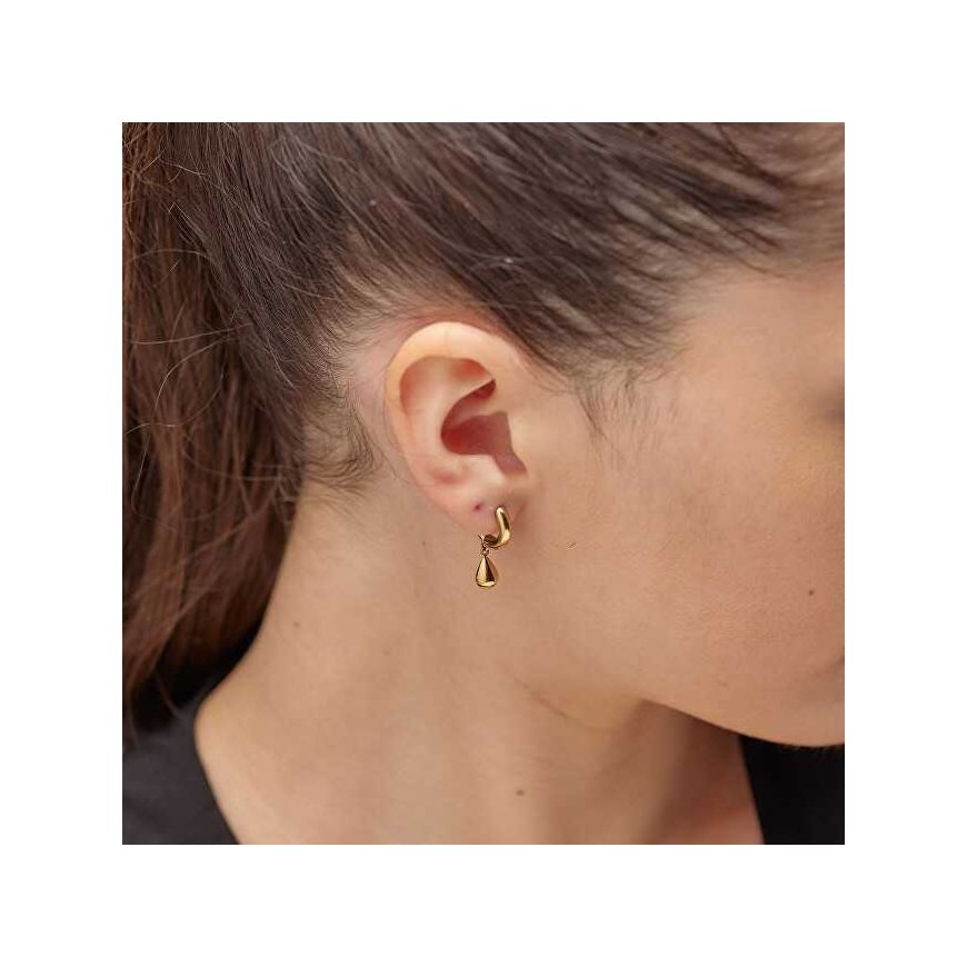 Brosway Gold Plated Hoop Earrings with Tear Drop Perfect Pendants BPC45 – 4