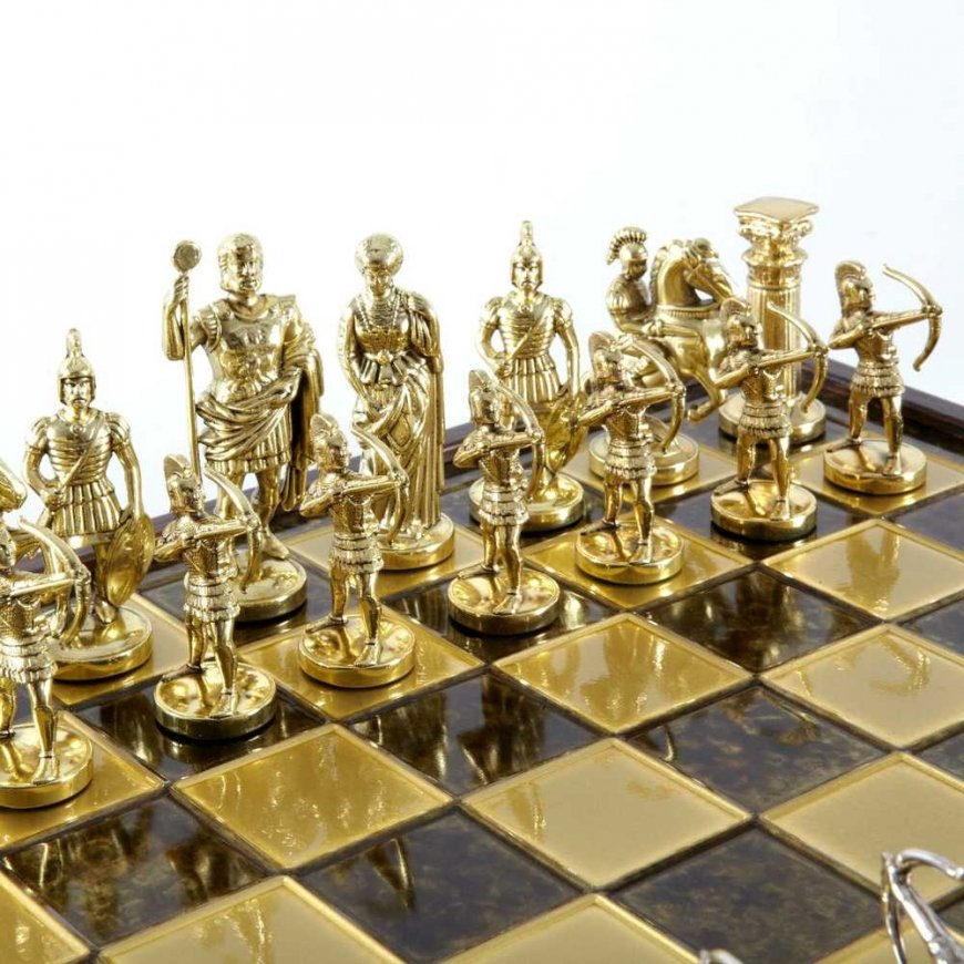 Manopoulos Archers Metal Chess Set With 44cm Wooden Chessboard – 5