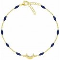 Brilio Silver Gold-plated bracelet with dark blue moon beads BRC183YB Brilio Silver Gold-plated bracelet with dark blue moon beads BRC183YB