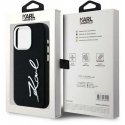 Dėklas Karl Lagerfeld Silicone Metal Script Logo do iPhone 15 Pro Max juoda