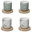 Secret De Gourmet keraamiset kupit bambualuseilla, 4 kpl, 130 ml Secret De Gourmet keraamiset kupit bambualuseilla, 4 kpl, 130 ml