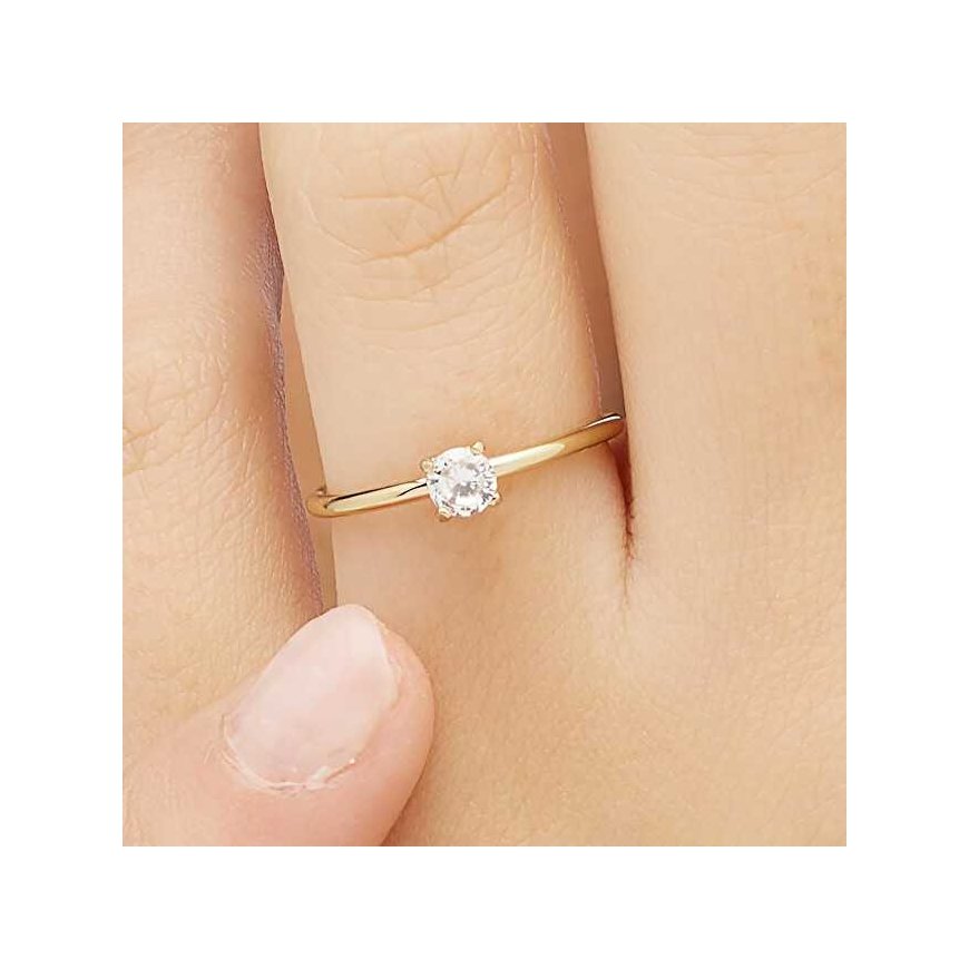 Sagapo Gold-plated ring with cubic zirconia Dazzly SDZ37 – 3