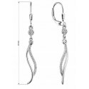Evolution Group Elegant long earrings Waves with zircons 11541.1 Evolution Group Elegant long earrings Waves with zircons 11541.1