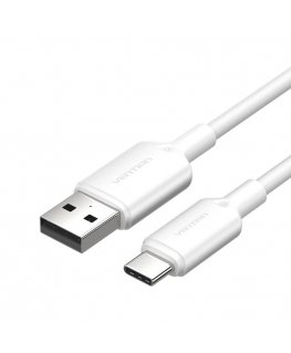 USB 2.0 A–USB-C 3A kaapeli Tuuletus CTQWF 1M (valkoinen)