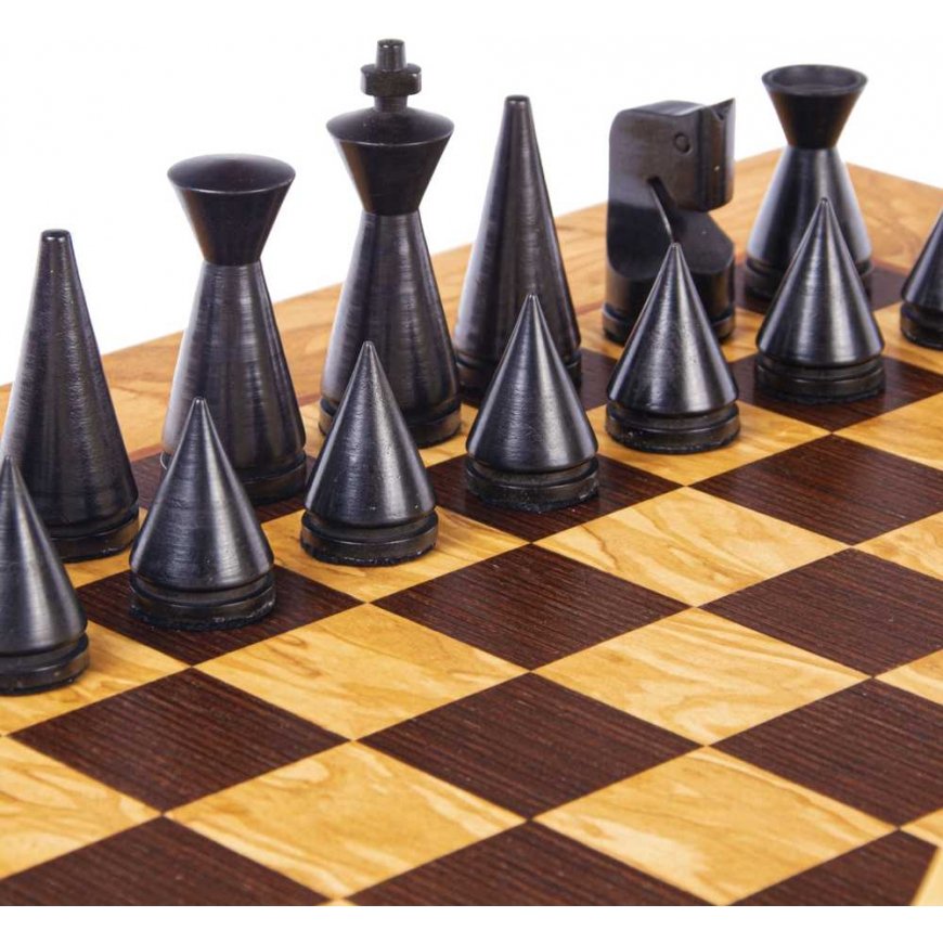 Olive Wood Chess Set 40x40cm With Modern Style Pieces Manopoulos – 4