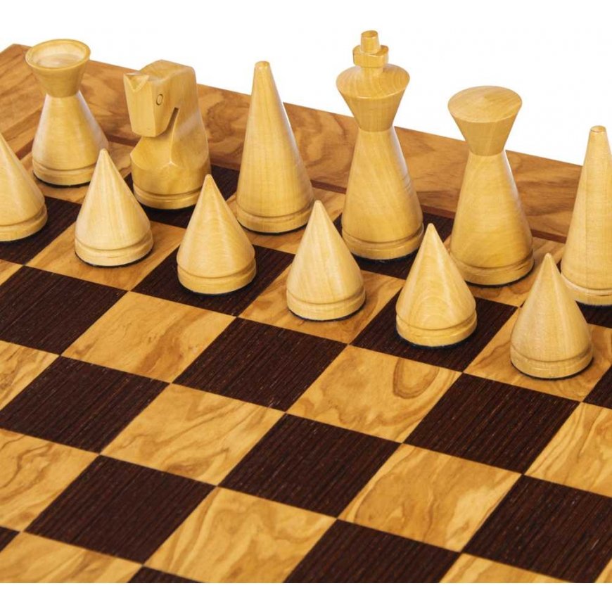 Olive Wood Chess Set 40x40cm With Modern Style Pieces Manopoulos – 5