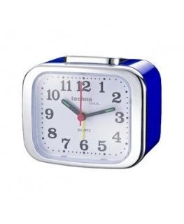 TechnoLine Model XL analog alarm clock, blue