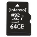 Intenso 3423490 zibatmiņa 64 GB MicroSDXC UHS-I Klases 10 Intenso 3423490 zibatmiņa 64 GB MicroSDXC UHS-I Klases 10