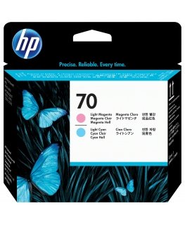 HP 70 lys rød og lys cyan fotoskriverhode med Smart Printing-teknologi tindikassett 1 tk Originaal Helemagenta, Heletsüaan