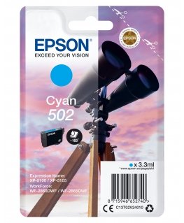 Epson 502 rašalo kasetė 1 vnt Originalus Standartinė išeiga Žydras