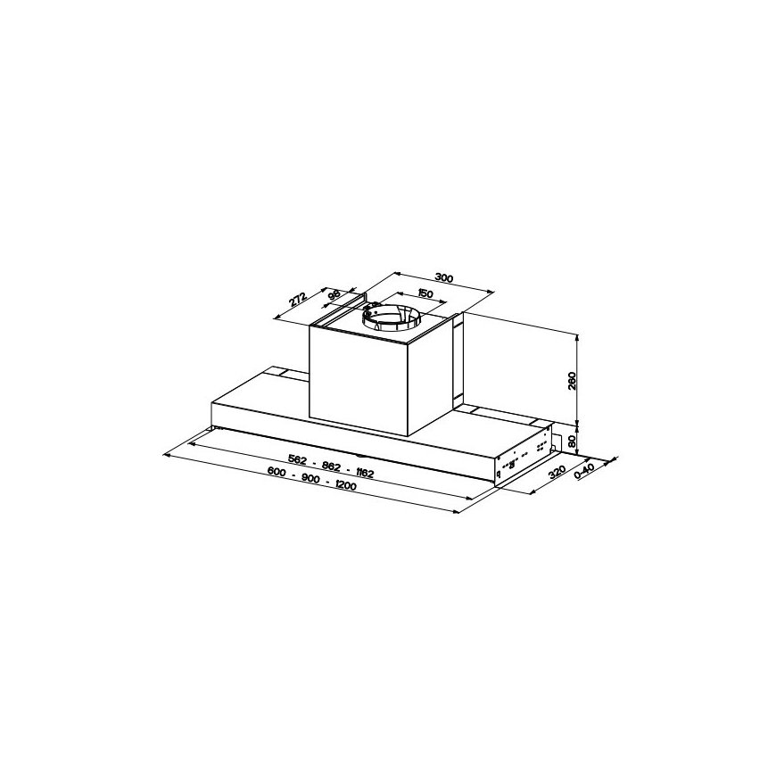 FABER S.p.A. In-Nova Comfort X A60 Sisseehitatud Roostevaba teras 540 m³/h – 3