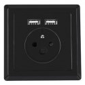Lanberg AC-WS01-USB2-E-B розетка 2 x USB A + Type E Черный Lanberg AC-WS01-USB2-E-B розетка 2 x USB A + Type E Черный