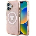 Case Guess IML Metal Glitter 4G Circle Triangle MagSafe iPhone 16 pinkille Case Guess IML Metal Glitter 4G Circle Triangle MagSafe iPhone 16 pinkille