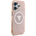 Case Guess IML Metal Glitter 4G Circle Triangle MagSafe iPhone 16 pinkille Case Guess IML Metal Glitter 4G Circle Triangle MagSafe iPhone 16 pinkille