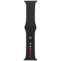 Audi Sport Red Logo Silicone Watch Strap for Apple Watch 40 / 41 / 42 mm - black