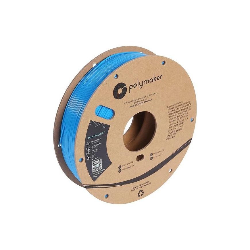 Plastikas Polymaker PolySmooth PVB - 1.75mm - 0.75kg - Electric Mėlyna