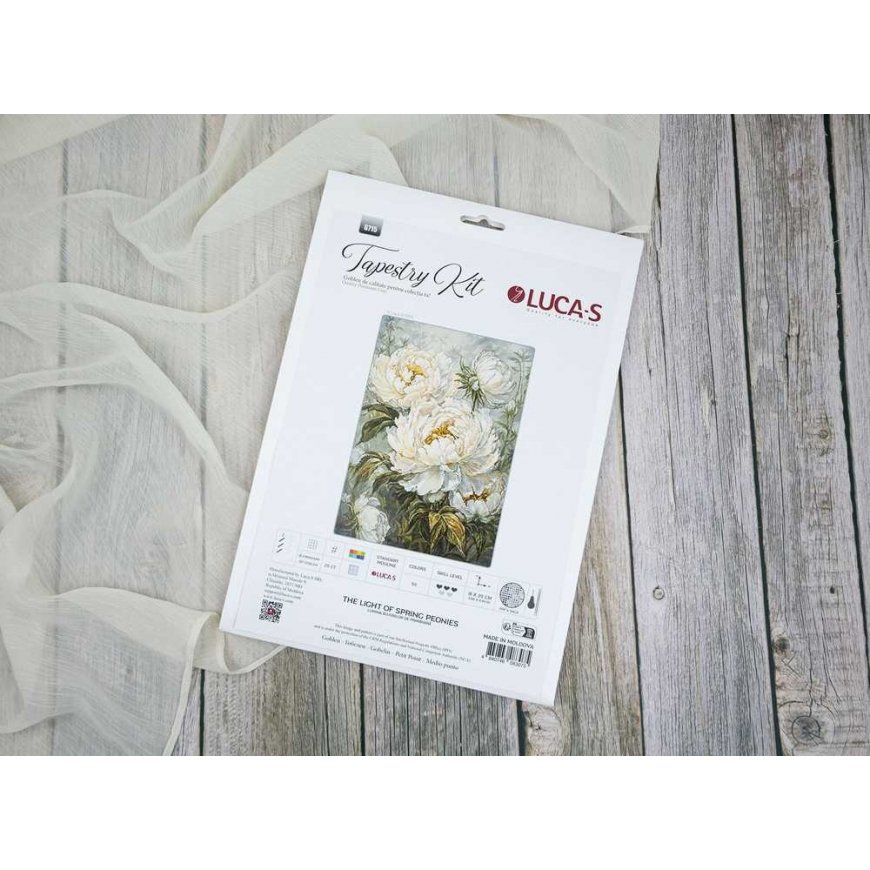 luca S Petit Point set - Spring Light Peonies 18x25cm SG715 – 2
