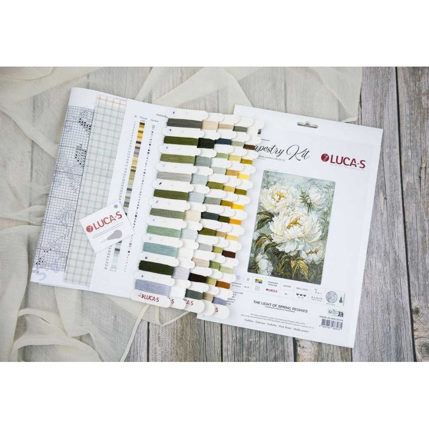luca S Petit Point set - Spring Light Peonies 18x25cm SG715 – 3