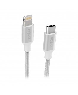 SBS TECABLELIGTC1BW lightning cable 1 m Silver
