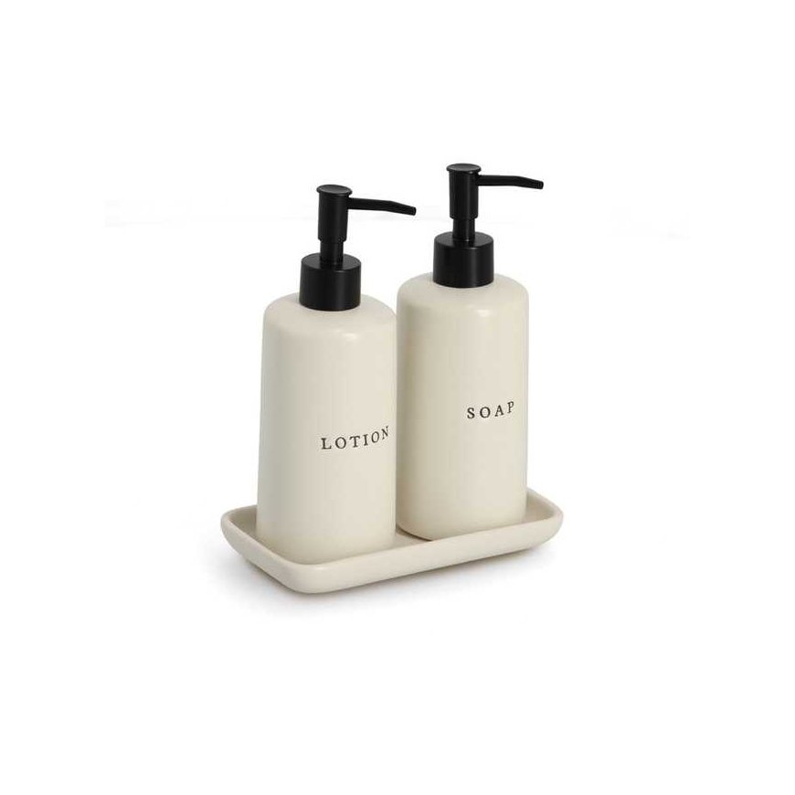 PIECES Ceramic soap and lotion dispensers BATH STYLE, 3 pcs.