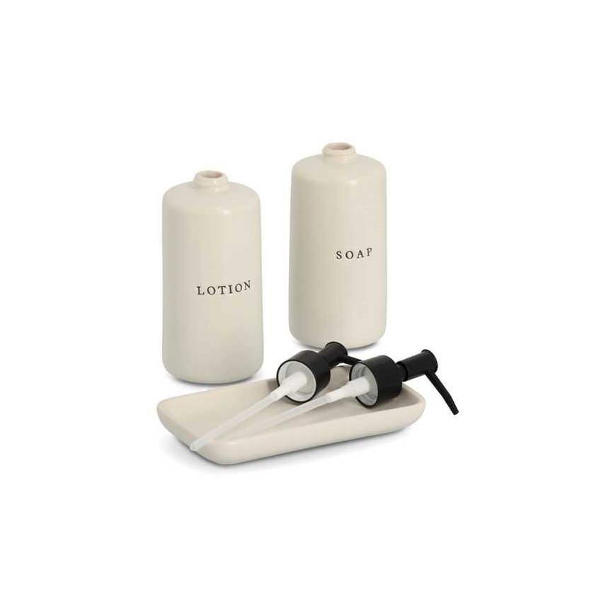 KAPPALETTA Keraamiset saippua- ja voide-annostelijat BATH STYLE, 3 kpl. – 2