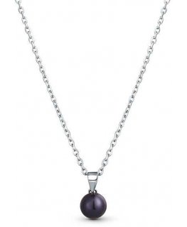 Jwl Luxury Pearls Fine Silver Real Black Pearl Necklace JL0836 (Chain, Pendant)