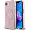 Case Guess IML Glitter Circle MagSafe iPhone 16e pinkille Case Guess IML Glitter Circle MagSafe iPhone 16e pinkille