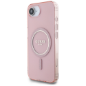 Case Guess IML Glitter Circle MagSafe iPhone 16e pinkille Case Guess IML Glitter Circle MagSafe iPhone 16e pinkille