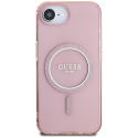 Case Guess IML Glitter Circle MagSafe for iPhone 16e pink Case Guess IML Glitter Circle MagSafe for iPhone 16e pink