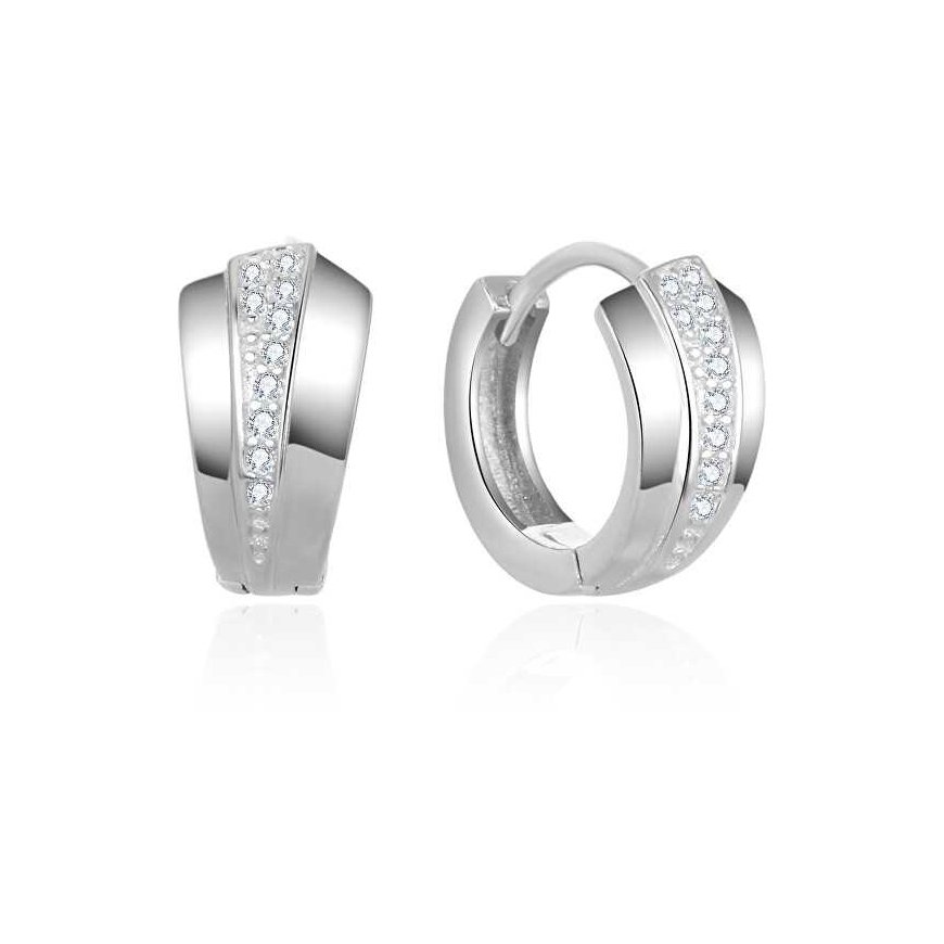 Beneto Stylish round earrings made of silver AGUC2673