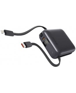 Swissten Power Bank 10000 mAh with Built-In Cables USB-C and Lightning