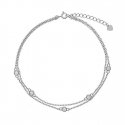 Again Jewelry Double Cubic Zirconia Silver Anklet AJNH0001 Again Jewelry Double Cubic Zirconia Silver Anklet AJNH0001