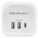Qoltec Kostka zasilająca przedłużacz 6w1 su podświetlanym włącznikiem | 3x AC | 2x USB | 1x USB-C PD 20W | Balta Qoltec Kostka zasilająca przedłużacz 6w1 su podświetlanym włącznikiem | 3x AC | 2x USB | 1x USB-C PD 20W | Balta