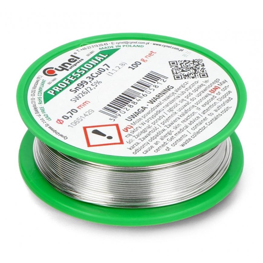 Solder Cynel LC99.3 SW26 100g/0.7mm - lead-free – 2