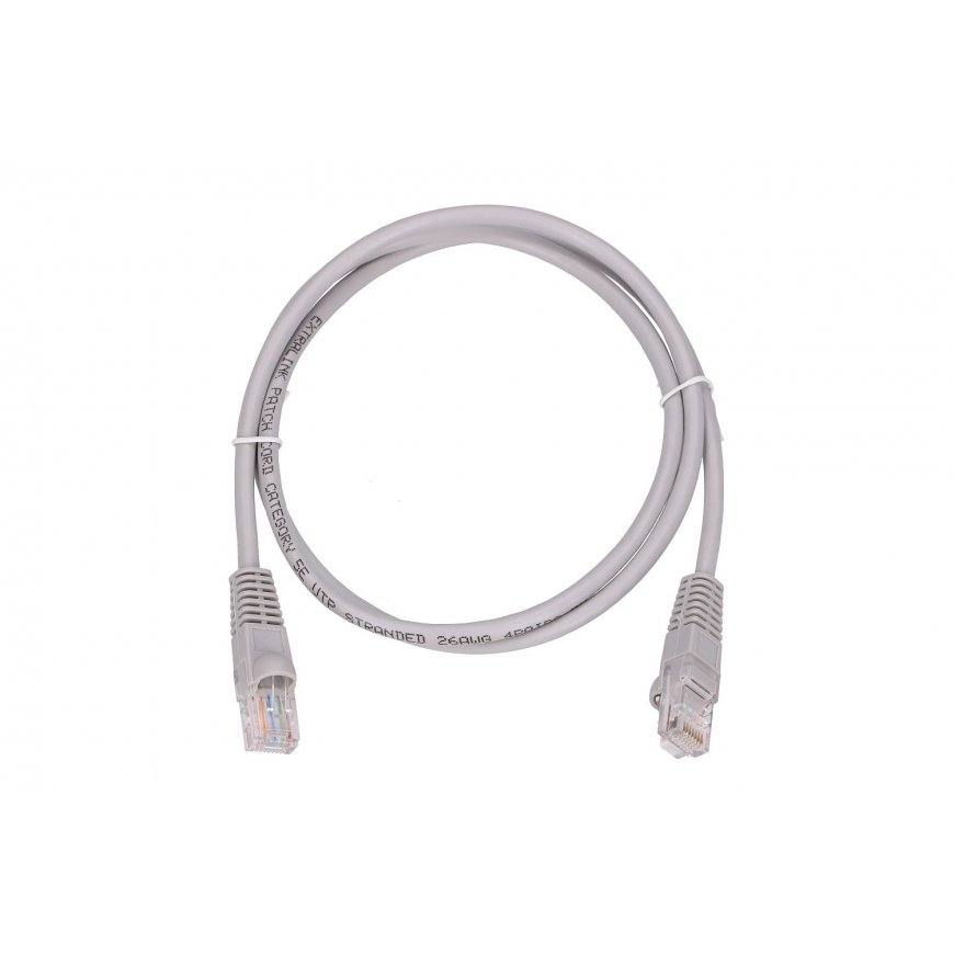 Extralink EX.7669 verkkokaapeli Harmaa 1 m Cat5e U/UTP (UTP)