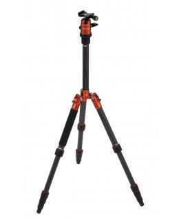 Rollei Compact Traveler No. 1 Carbon kolmijalka Digitaalinen ja elokuva-kamerat 3 jalkoja musta, Oranssi