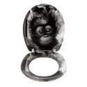WENKO 18796100 toilet seat Hard toilet seat Duroplast, Stainless steel Black, White WENKO 18796100 toilet seat Hard toilet seat Duroplast, Stainless steel Black, White