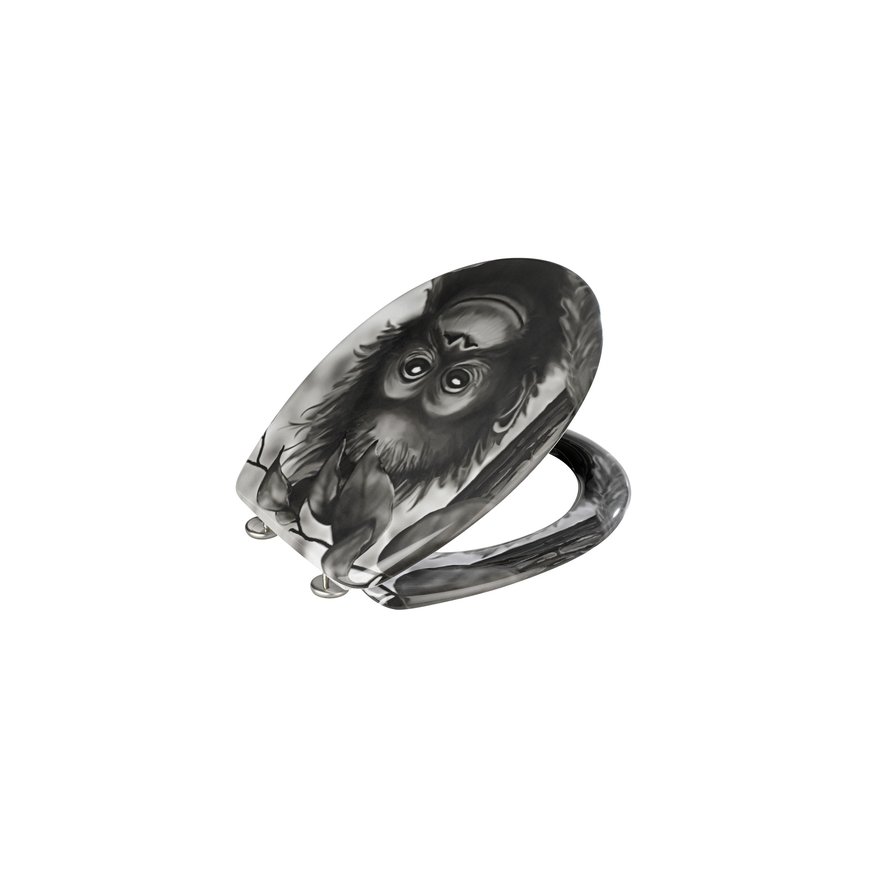 WENKO 18796100 WC-poti kaas Kõva prill-laud Duroplast, Roostevaba teras Must, Valge – 3