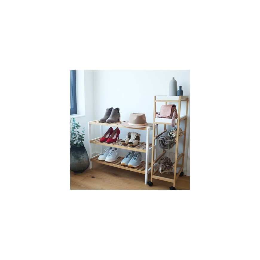 Zeller Present 18861 shoe organizer Open White, Wood – 4