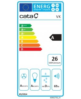 CATA Hood | VK 6000 WH | Wall mounted | Energy efficiency class