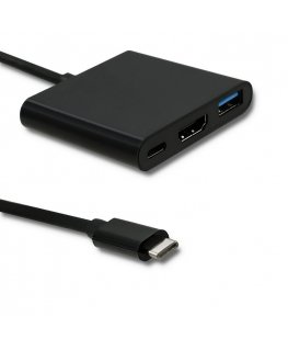 Qoltec 50430 laptop dock/port replicator USB 3.2 Gen 2 (3.1 Gen 2) Type-C Black
