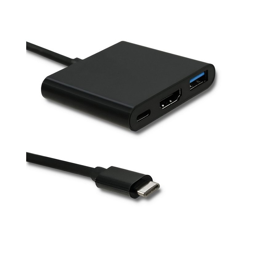 Qoltec 50430 kannettavien tietokoneiden telakka ja porttitoistin USB 3.2 Gen 2 (3.1 Gen 2) Type-C mu