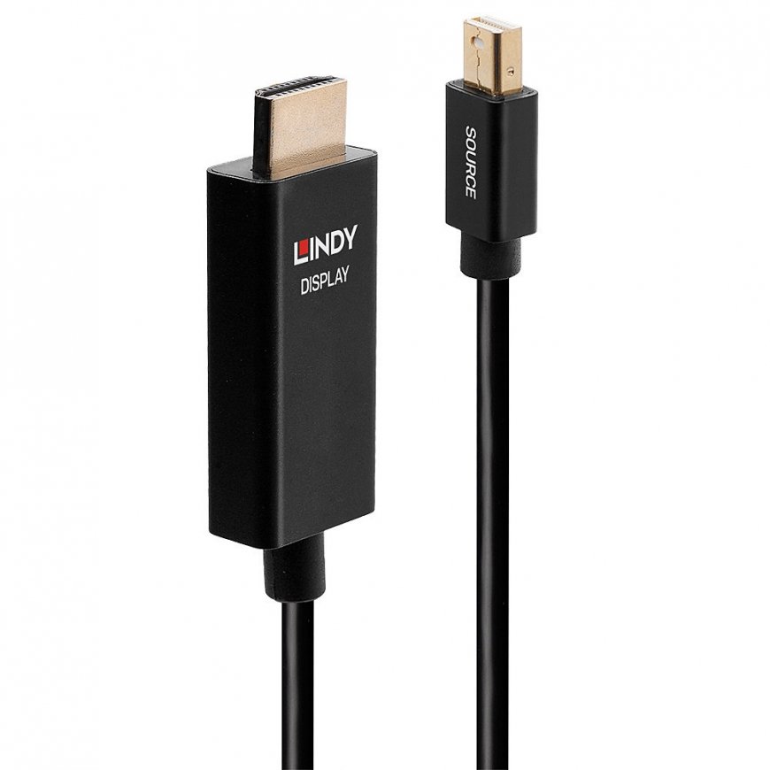 Lindy 40922 videokaapeli-adapteri 2 m Mini DisplayPort HDMI-tyyppi A (vakio) musta