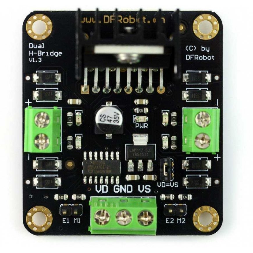 DFRobot L298N, kaksikanavainen DC-moottoriohjain, 12 V / 2 A – 4