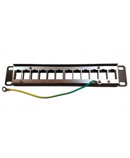10-inch LEXI-Net 12-port modular shielded panel, black