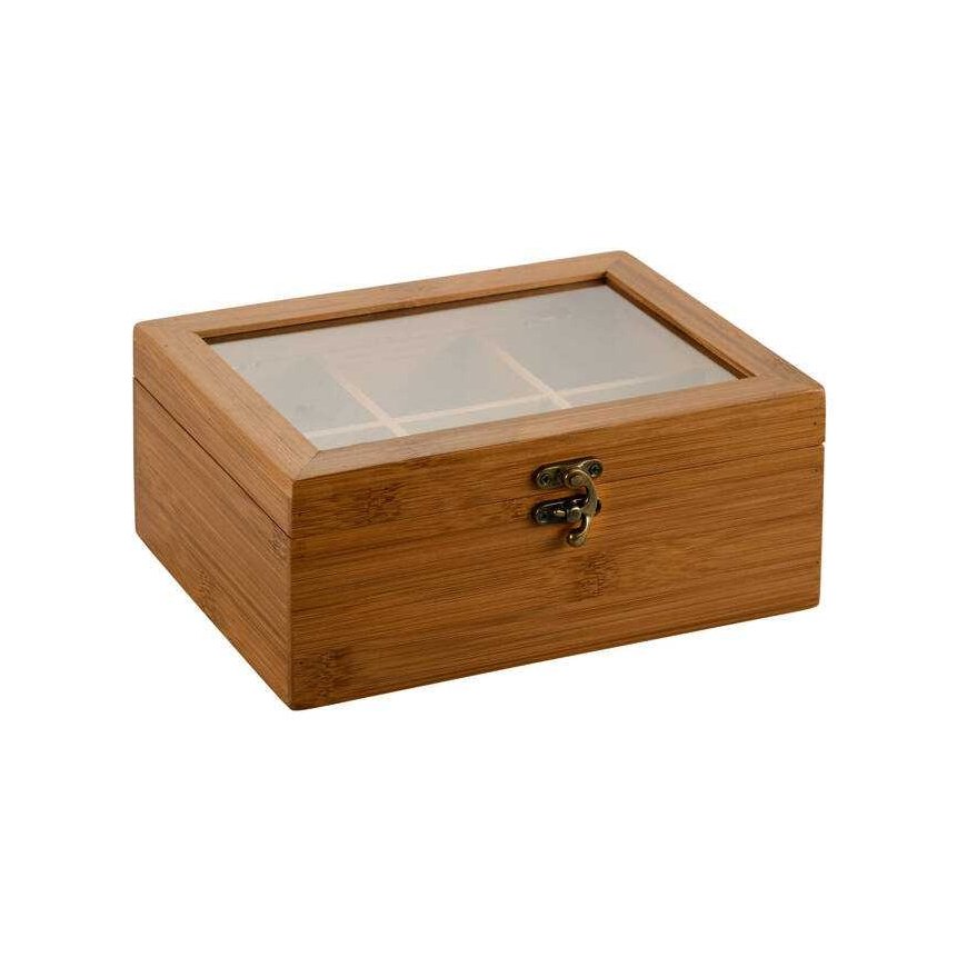 Kesper Bamboo laatikko, jossa lukko, 21,7 x 16 x 9 cm