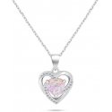 Brilio Silver Charming silver heart necklace with opal NCL154WP Brilio Silver Charming silver heart necklace with opal NCL154WP