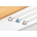 Brilio Silver Charming silver heart necklace with opal NCL154WP Brilio Silver Charming silver heart necklace with opal NCL154WP